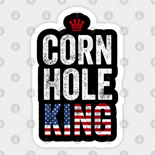 Cornhole King Shirt American Bean Bag Toss Winner Champion Sticker by Happy Lime